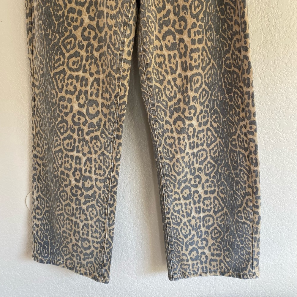 Leopard Print Flare Jeans - Picture 3 of 5